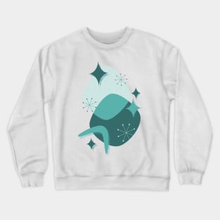 Mid Century Atomic Age Abstract 17 in teal Crewneck Sweatshirt